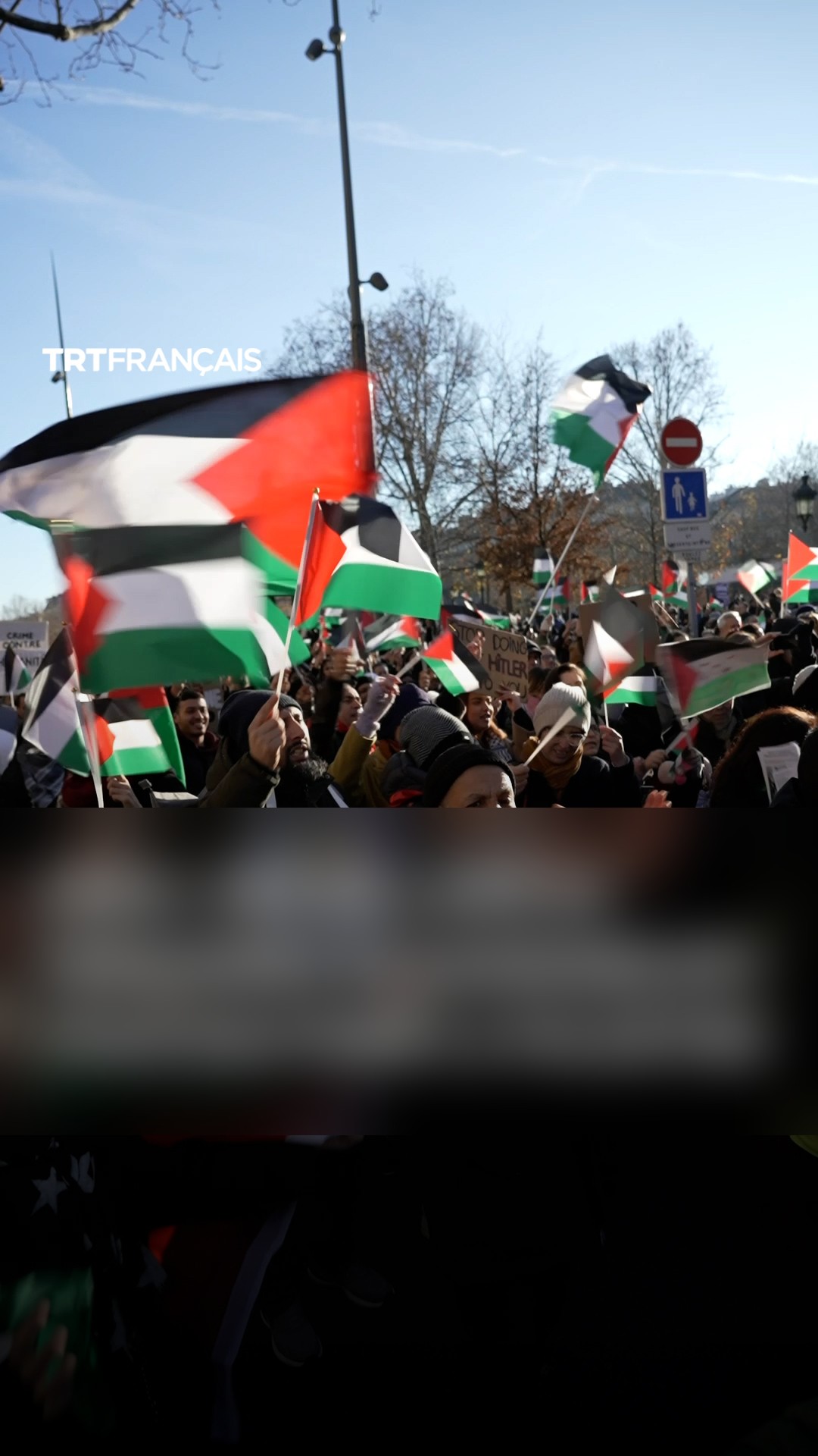 Reportage pour TRT France, manifestation de soutien à la Palestine à Paris